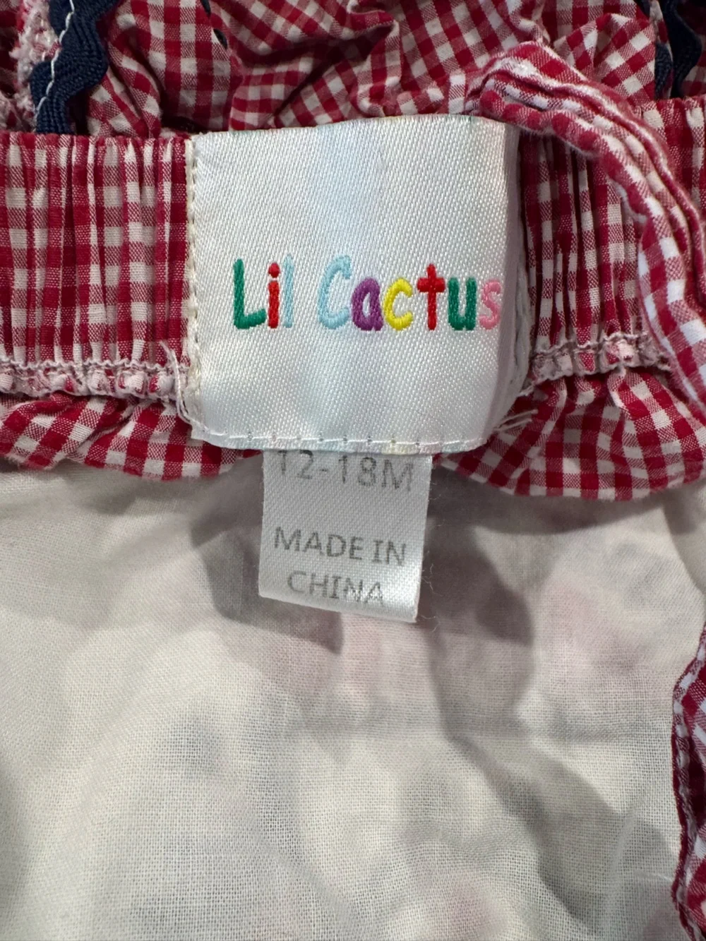 Cactus Red & White Gingham 'Happy 4th' Baby Diaper Cover Romper
